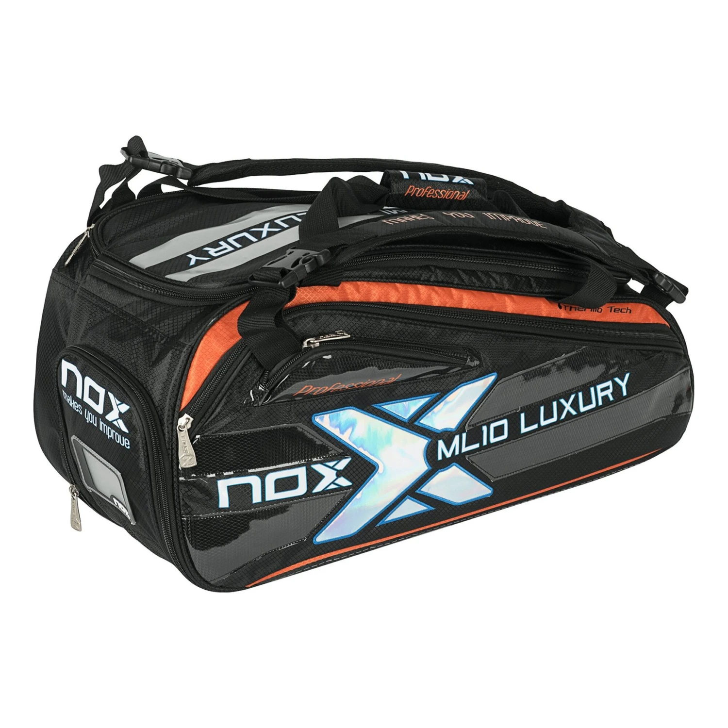 NOX Thermo ML10 Luxury Padel Racket Bag - Silver, Black - Image 2