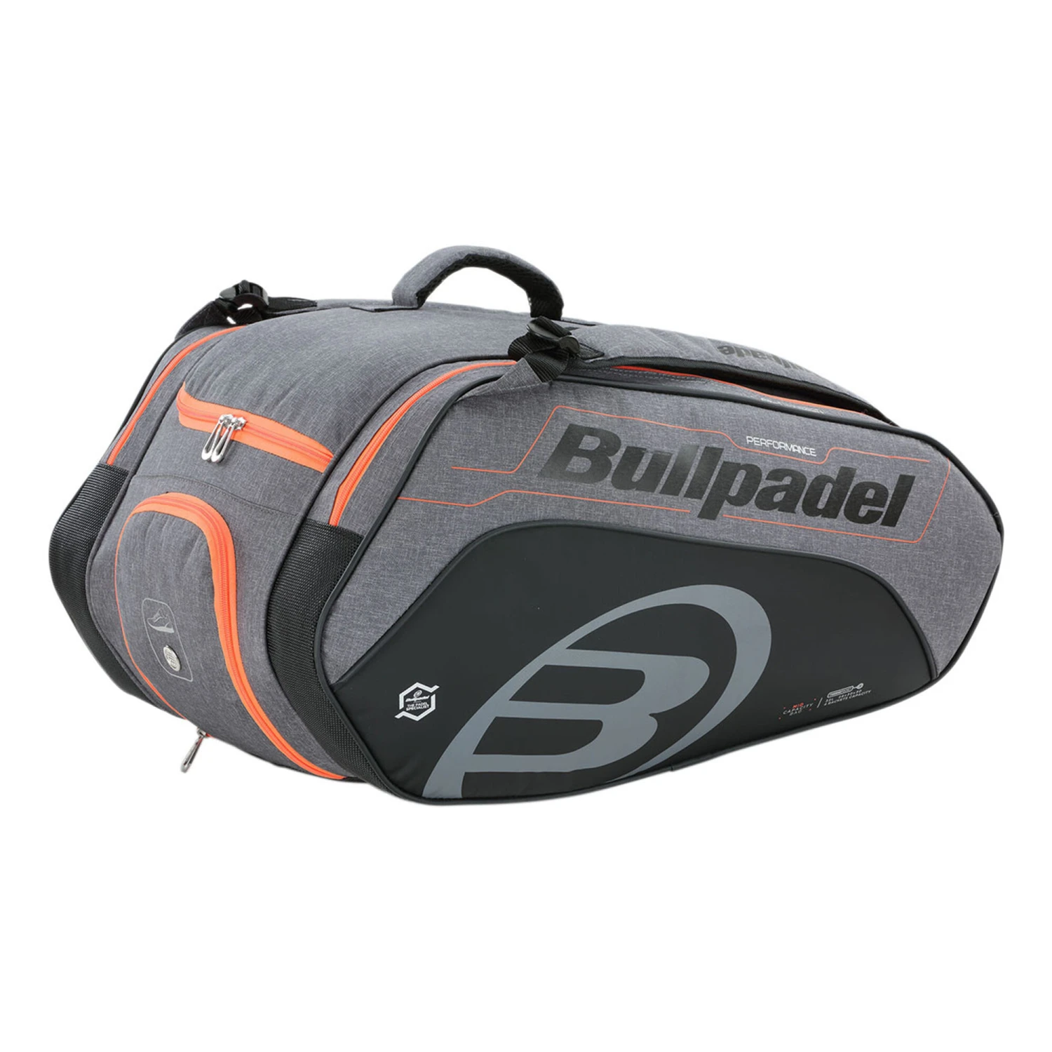 BULLPADEL Mid Capacity Padel Racket Bag - Grey, Orange - Image 3