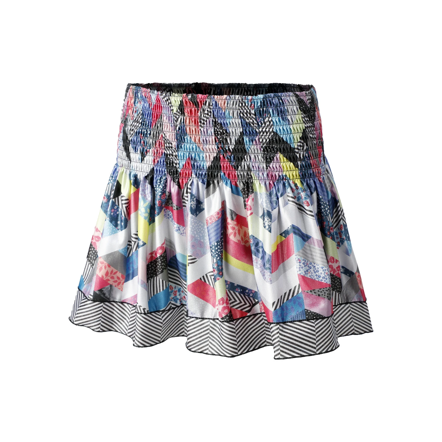 Long Mix N' Patch Smocked Skirt Women - Multicoloured