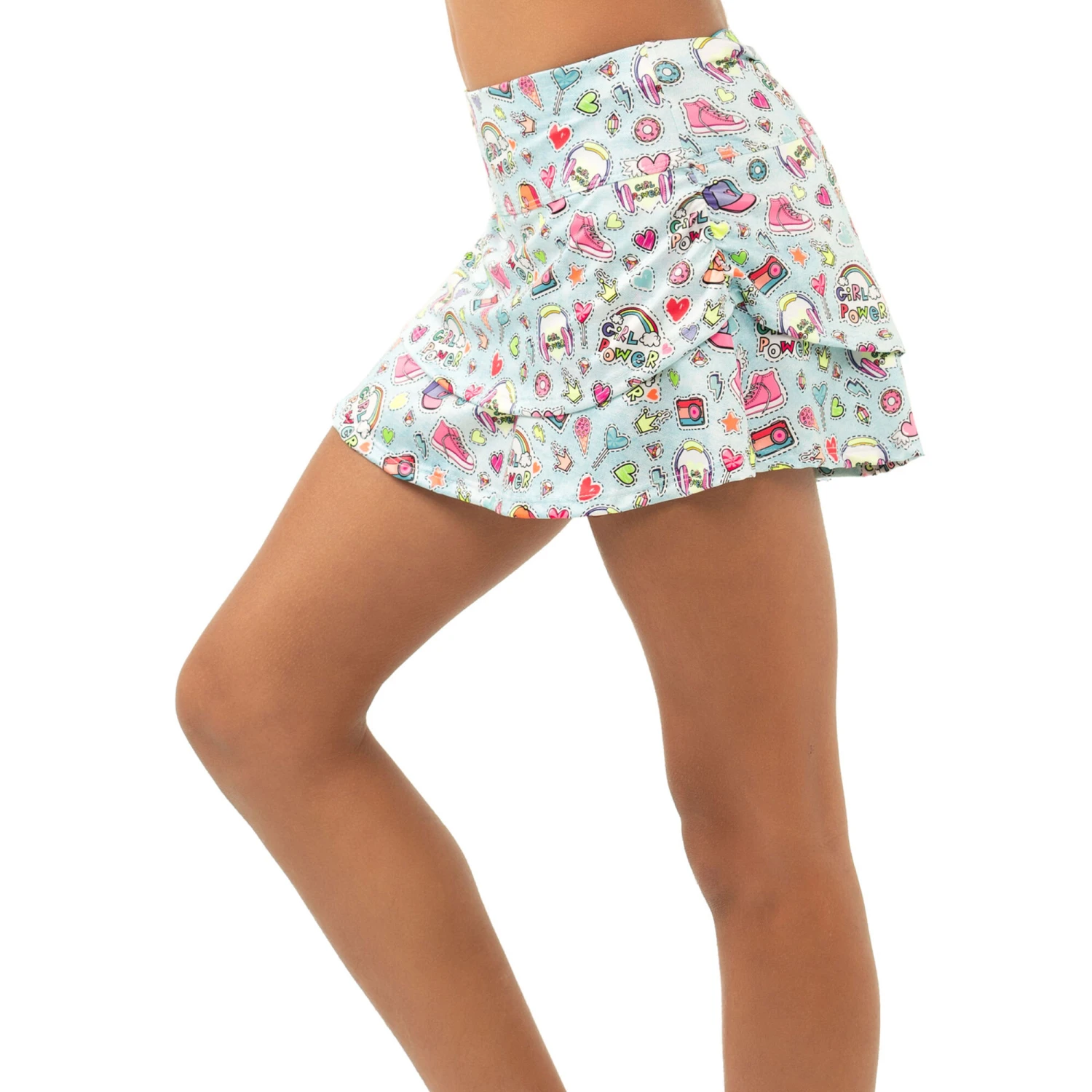Follow The Beat With Back Pocket Skirt Girls - Light Blue, Multicoloured - Image 3