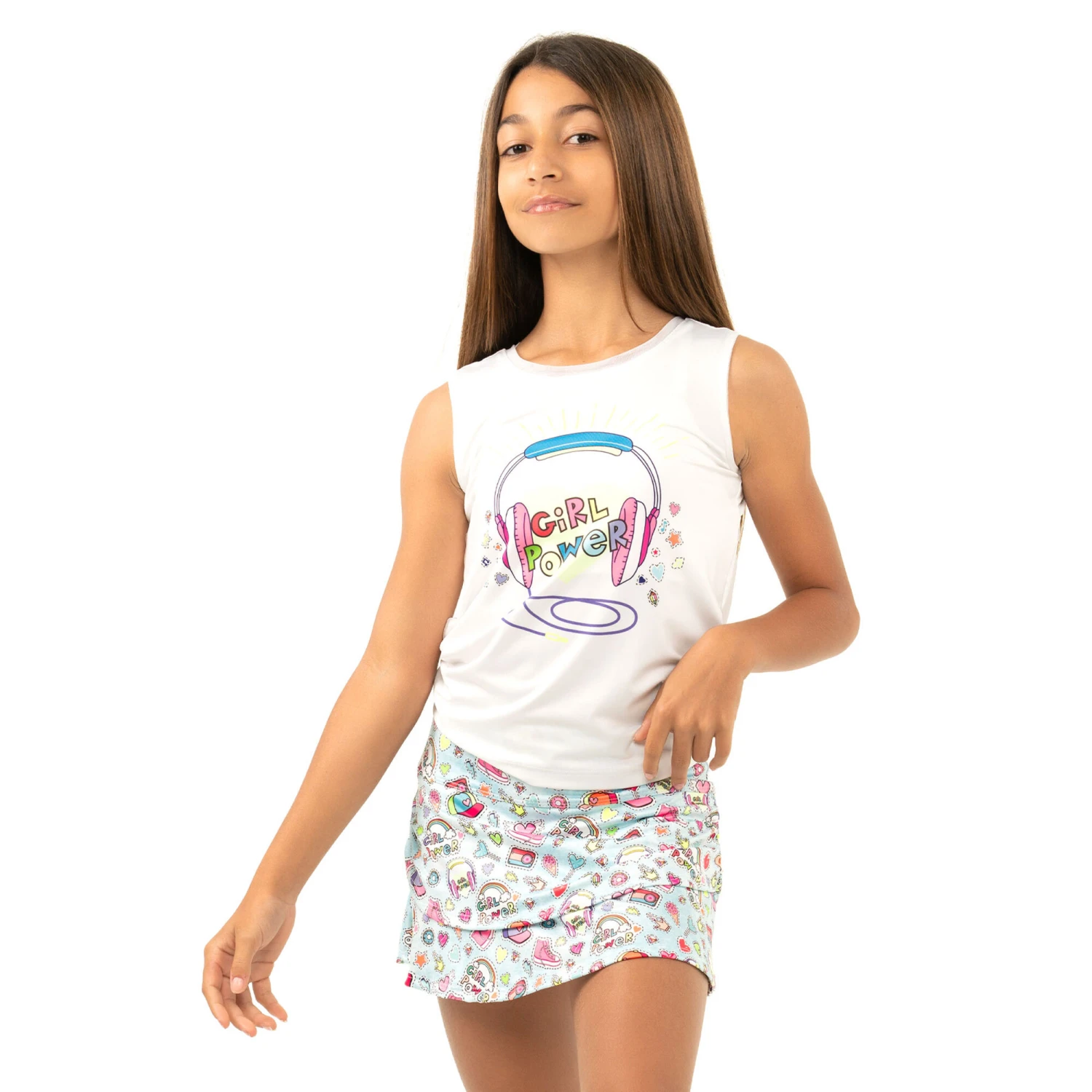 Follow The Beat With Back Pocket Skirt Girls - Light Blue, Multicoloured - Image 5