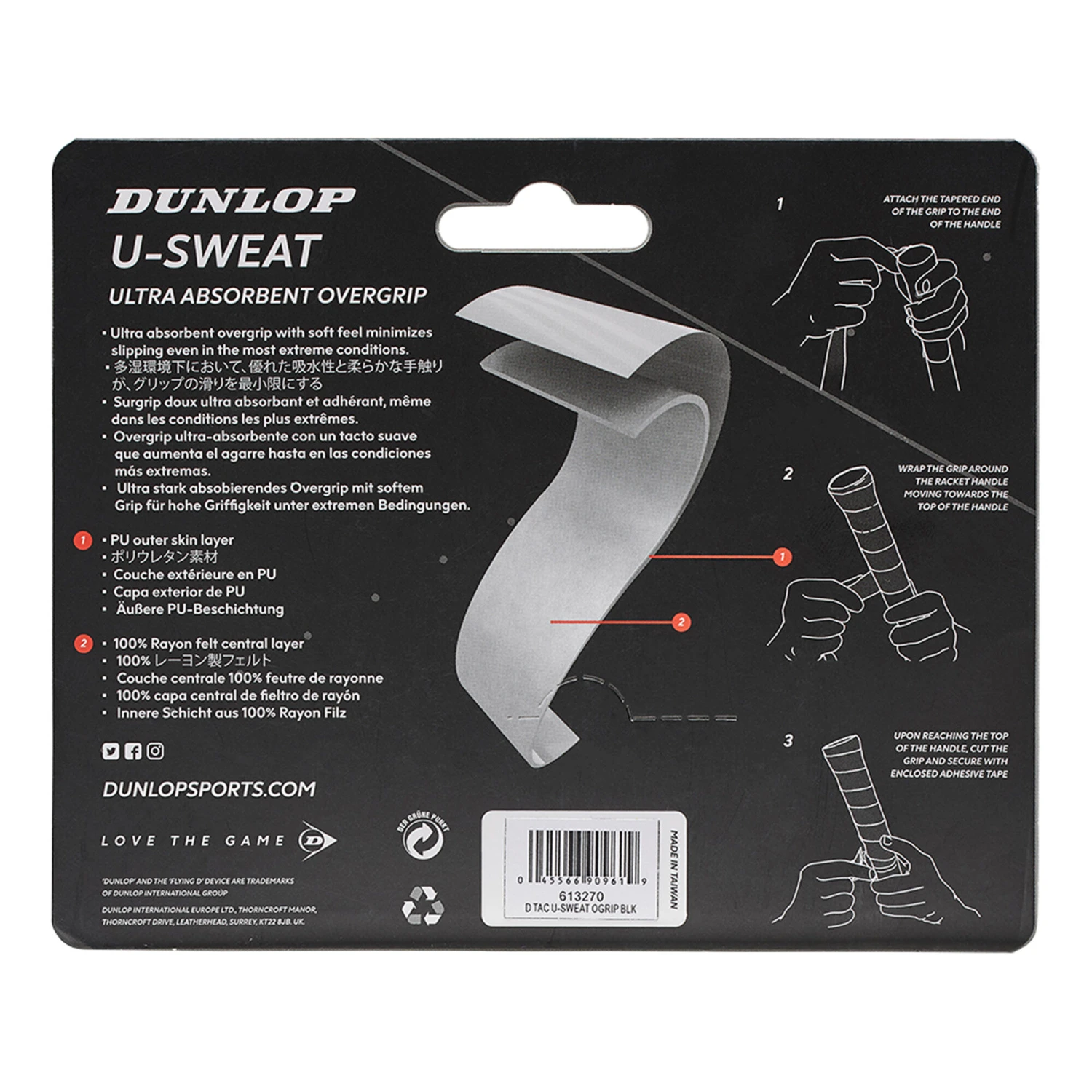 Dunlop U-Sweat 3 Pack - Black, Red - Image 2