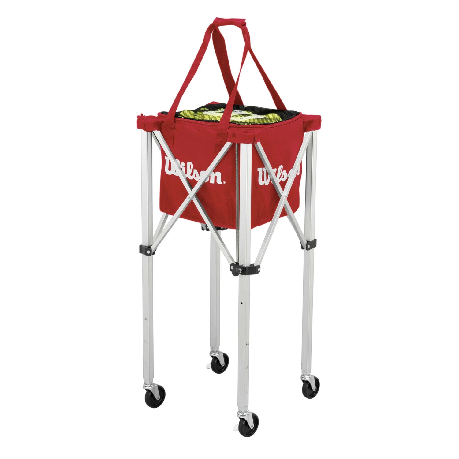 Wilson Tennis Teaching 150 Ball Cart With Wheels - Red