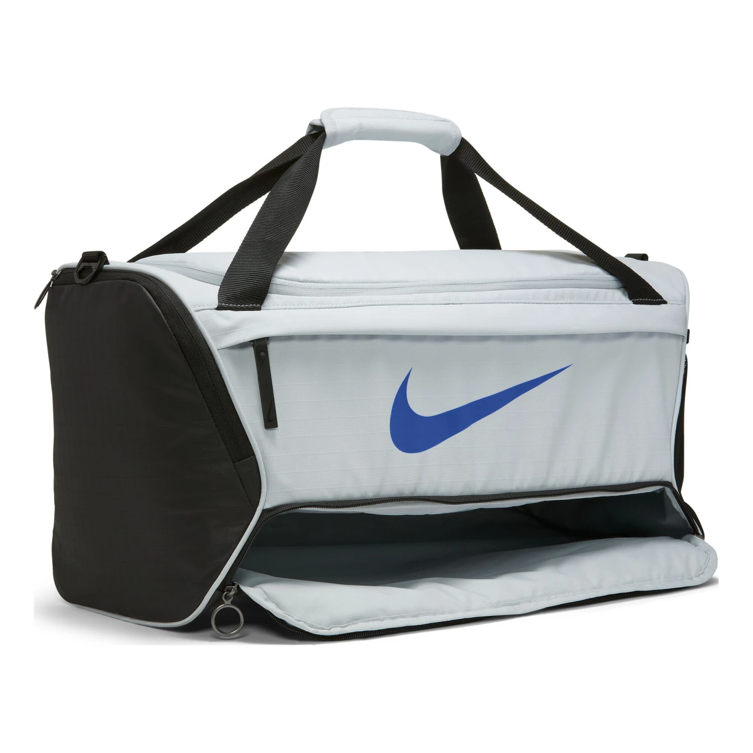 Nike Brasilia Sports Bag - Silver, Black - Image 7