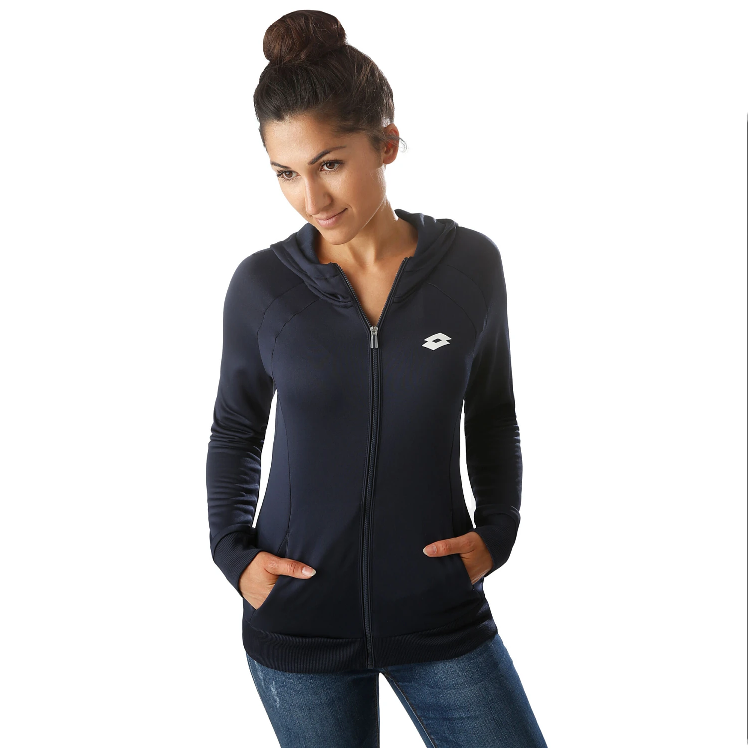 Lotto Squadra PL Training Jacket Women - Dark Blue, White - Image 3