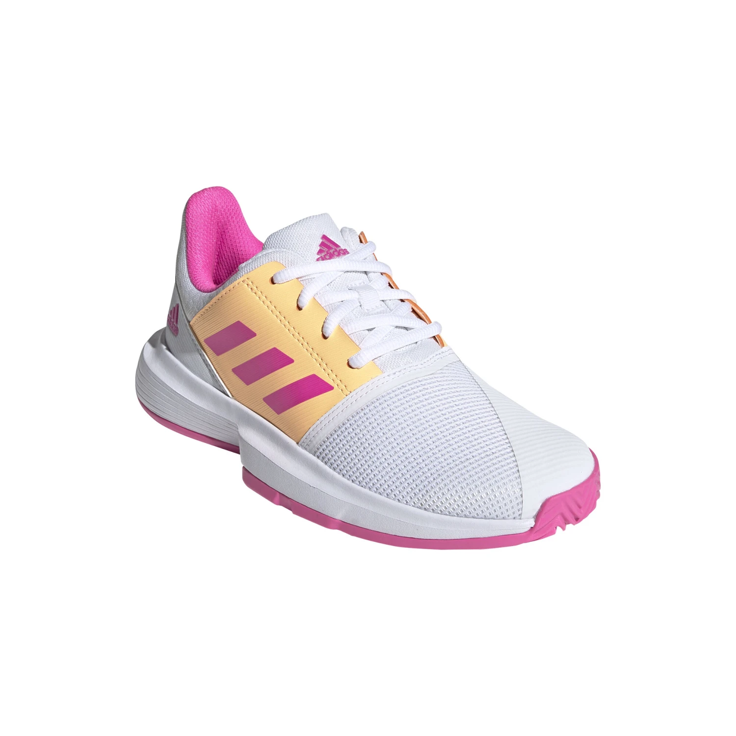 ADIDAS CourtJam Xj All Court Shoe Kids - White, Pink - Image 4