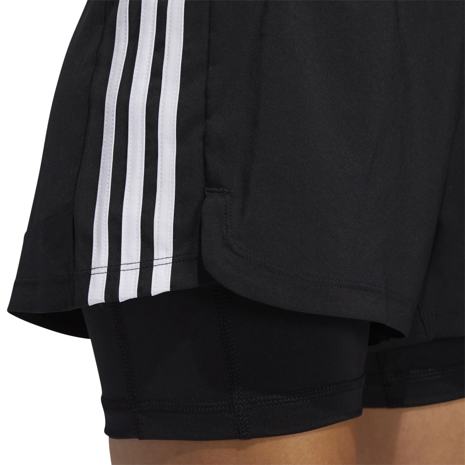 ADIDAS Pacer 3 Stripes 2in1 Shorts Women - Black, White - Image 4