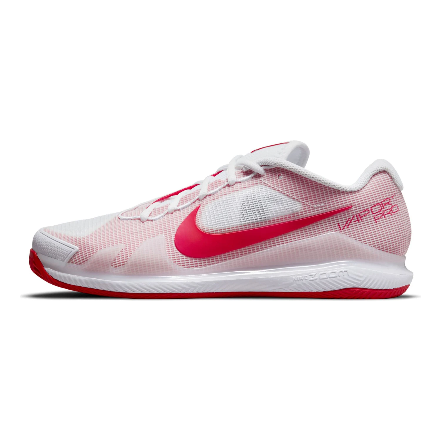 Nike Air Zoom Vapor Pro Clay Court Shoe Men - White, Red - Image 2