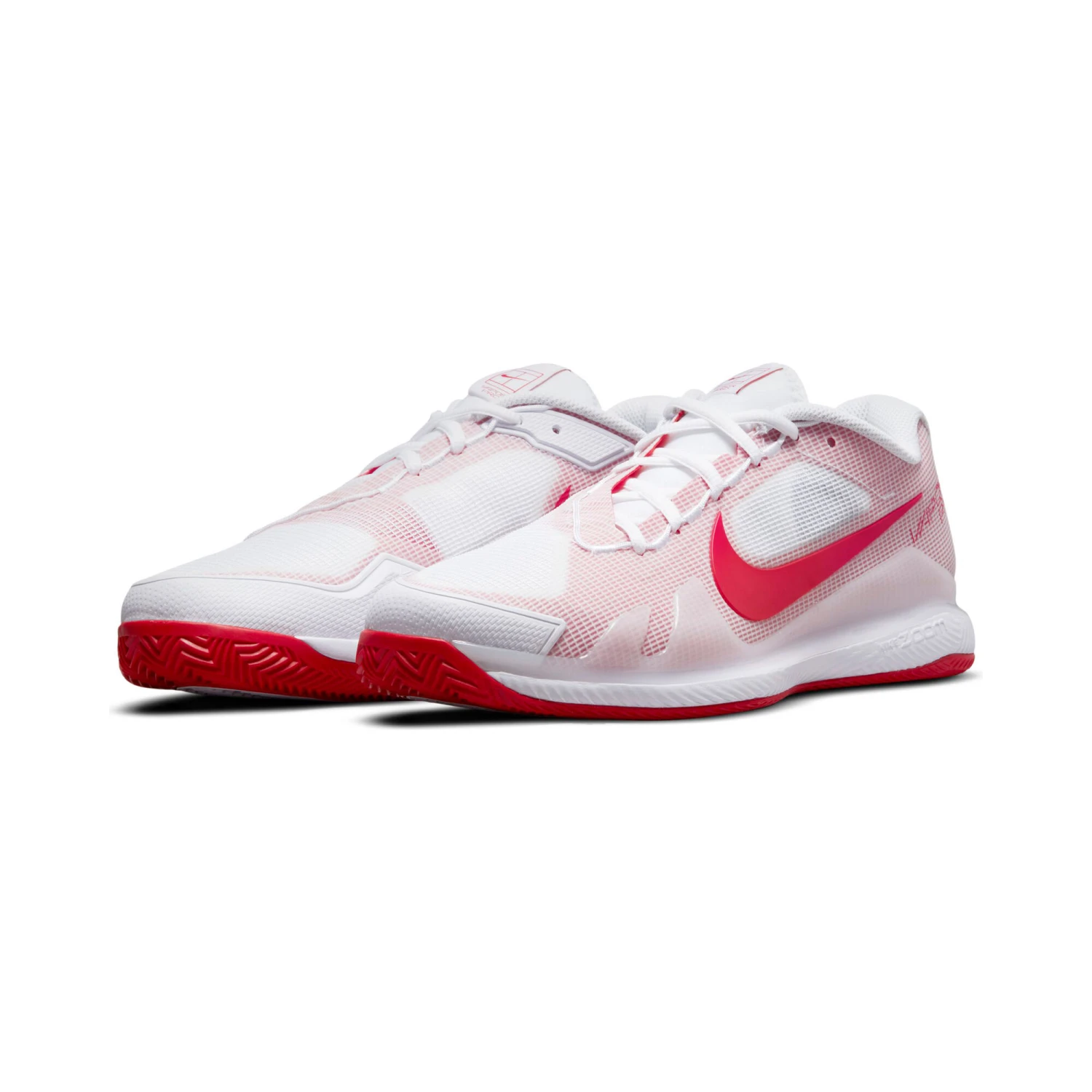 Nike Air Zoom Vapor Pro Clay Court Shoe Men - White, Red - Image 3