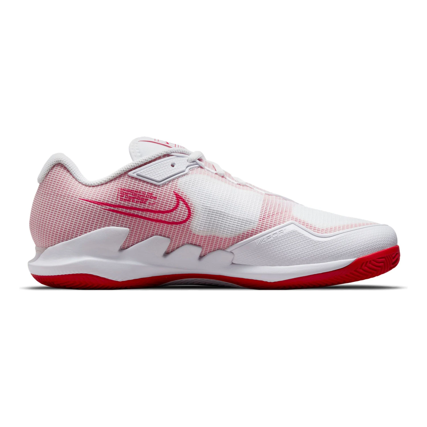 Nike Air Zoom Vapor Pro Clay Court Shoe Men - White, Red - Image 7