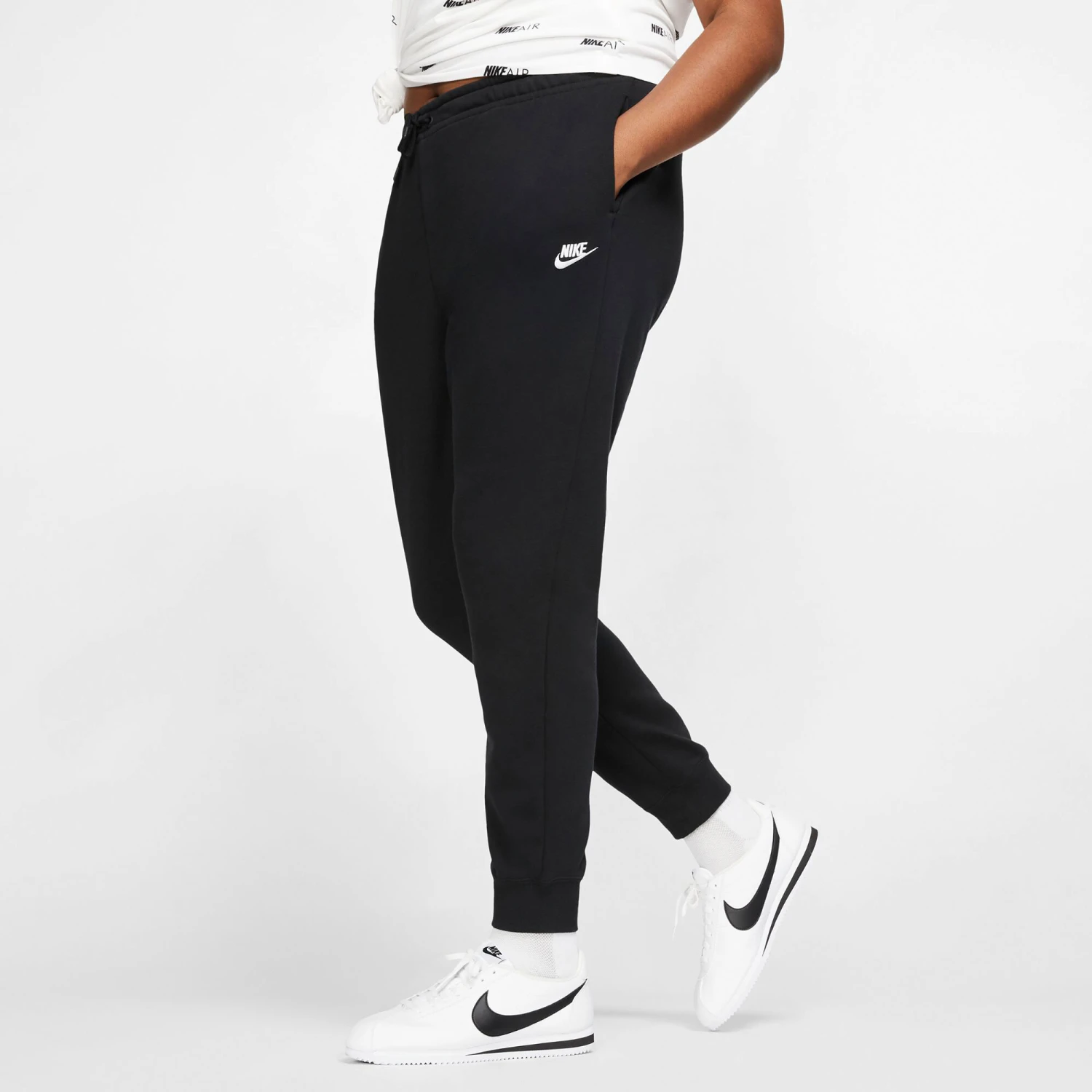 Nike Sportswear Essential Plus Size Training Pants Women - Black, White - Image 3